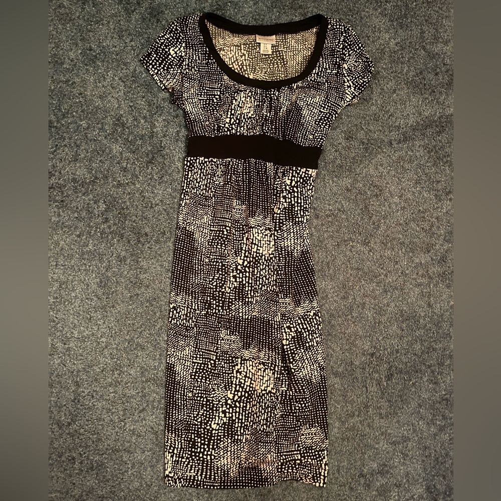 B&W Pattern Maternity Dress S